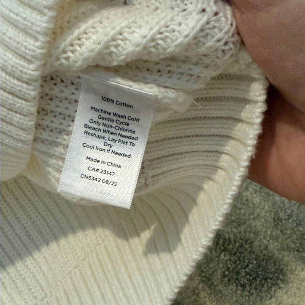 NWT Haven Well Within Cream Cotton Sweater Size XL - Picture 4 of 6